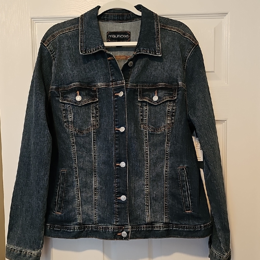 NWT Maurice's denim Button Down Jacket, XXL